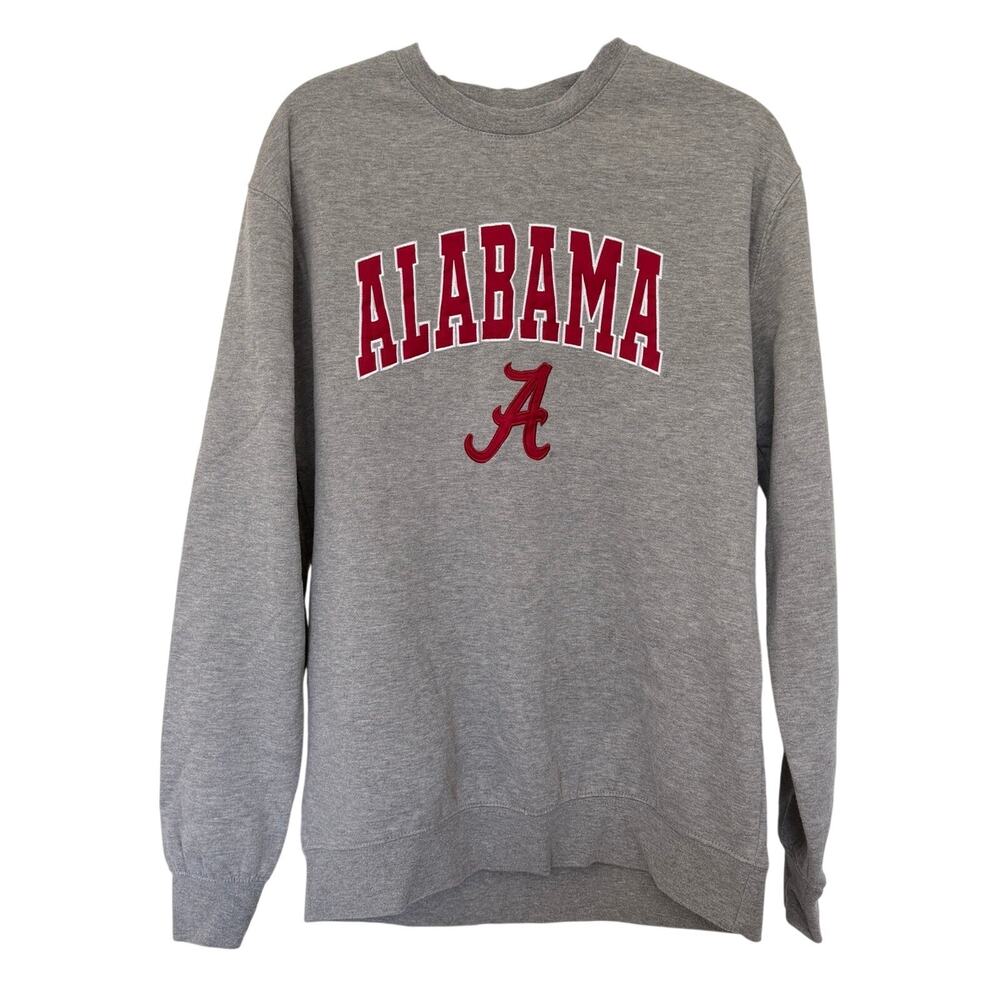 Colosseum (L) Alabama Crimson Tide Crewneck Sweatshirt Gray NCAA Realxed Fit